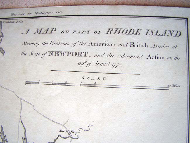 A Revolutionary War period map entitled "A Map of Part of RHODE ISLAND showing the Positions of the American and British Armies at the Siege of NEWPORT on August 29, 1778." — image 2